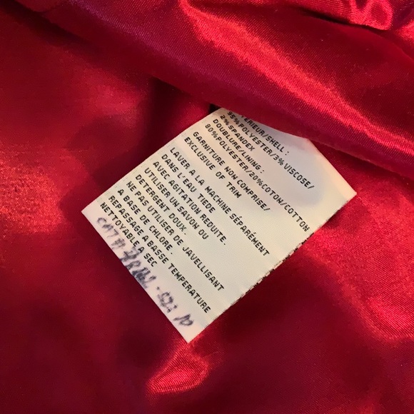 Jessica Bold Red Winter Pea Coat collared Classic Size 10 - Picture 7 of 7